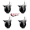 Service Caster 4'' Phenolic Wheel Swivel 7/16'' Grip Ring Stem Caster Set with Brake, 4PK SCC-GR20S414-PHS-PLB-716138-4 - alternate 2